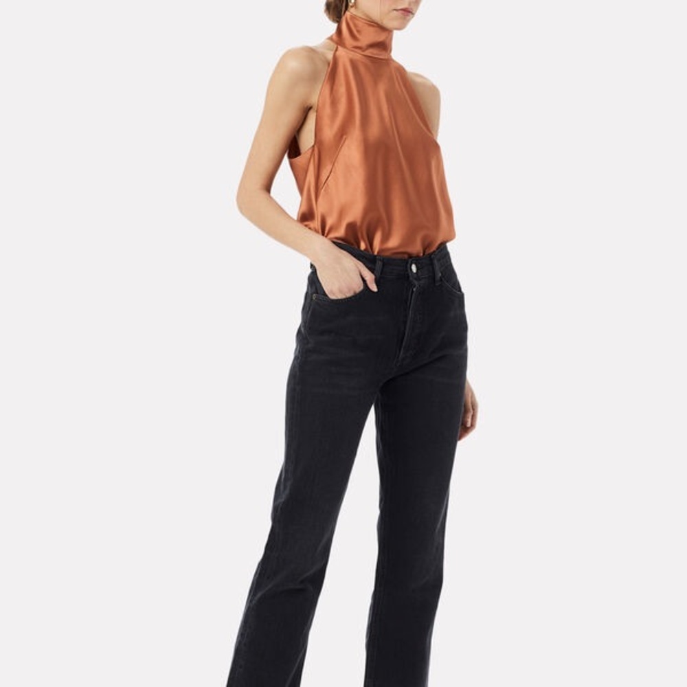 Alix NYC laight silk keyhole halter bodysuit
